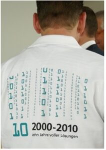 Rücken des T-Shirts für das 10. Jubiläum der iWelt